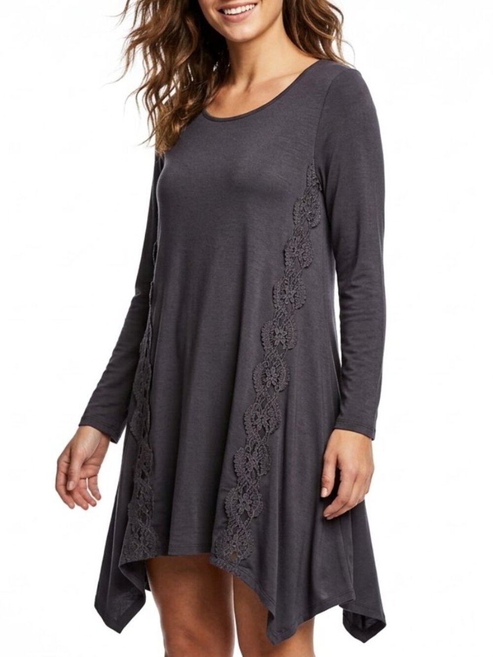 Cable & Gauge Whimsigoth Lace Inset Sharkbite Tunic L